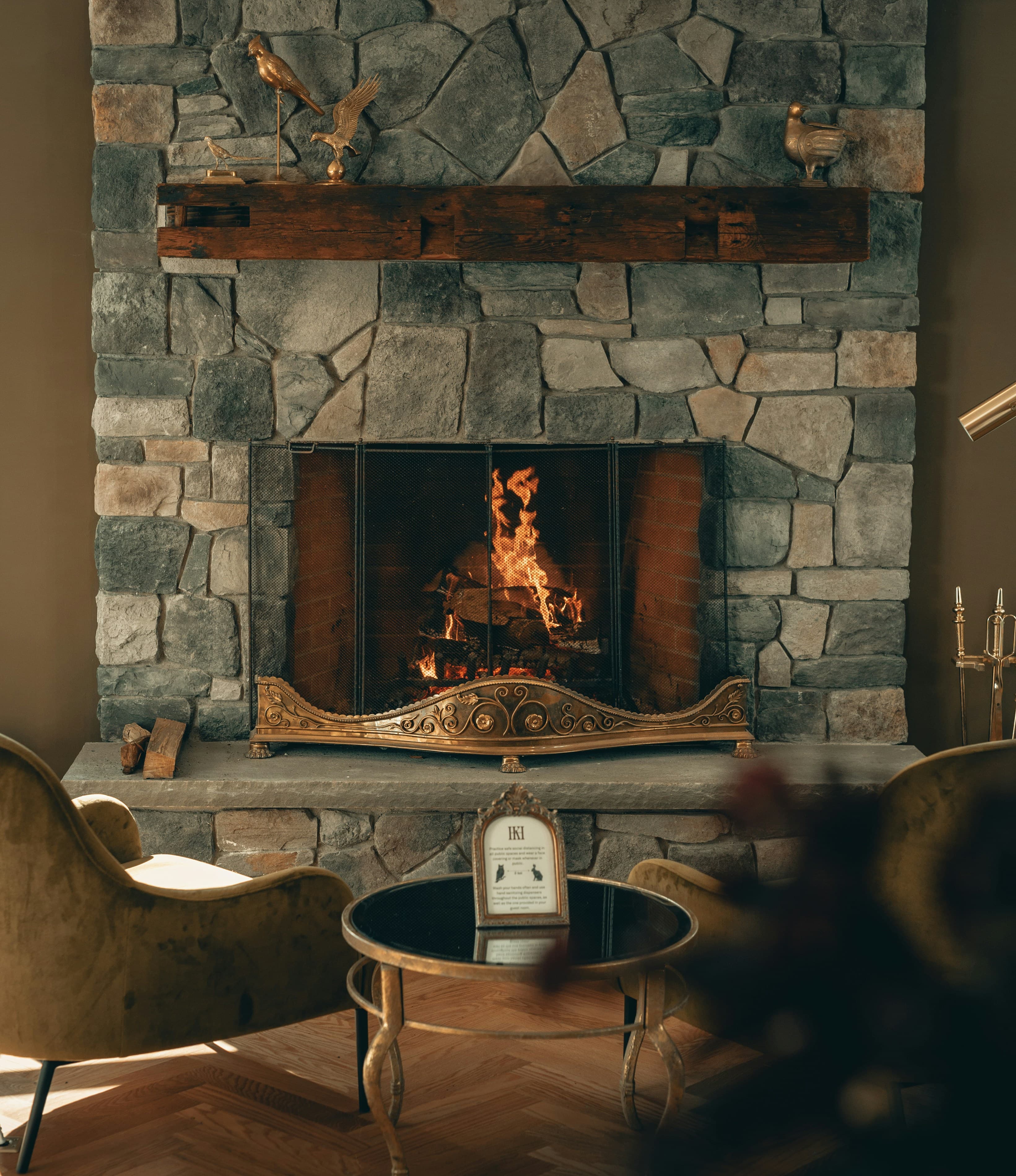 Stone fireplaces